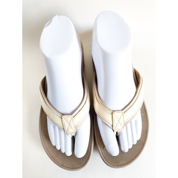Vionic Woman Cream Tide ll Size 8 Thong Sandals Flip Flops Beach Comfort Support - Picture 6 of 9